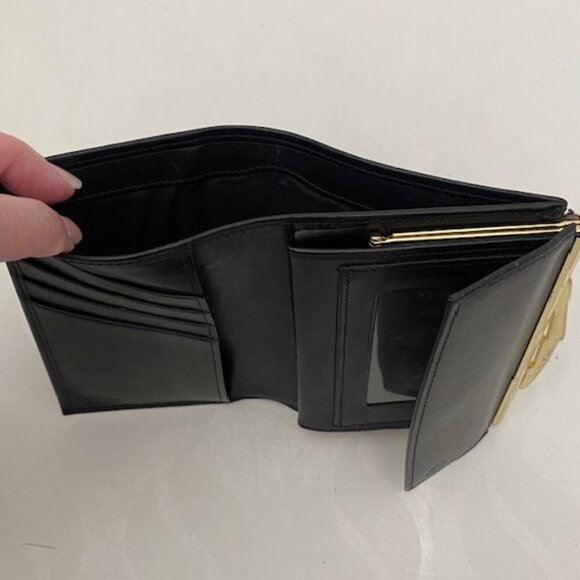 VINTAGE Hartmann Black Leather Kisslock Wallet Coin Purse - Picture 5 of 15